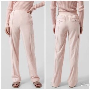 Athleta Vienna Cargo Pant Pink Sz 18 988133  Straight Leg Stretch Travel‎